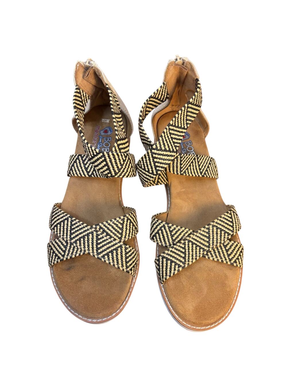 BOBS by Skechers Memory Foam Sandals Women’s Sz 10 Espadrille Wedge Coastal Boho